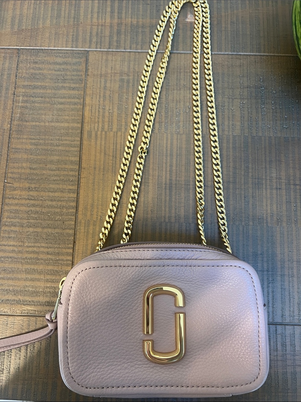 Marc Jacobs Pebbled Mini Crossbody in Blush Pink with Gold Hardware
